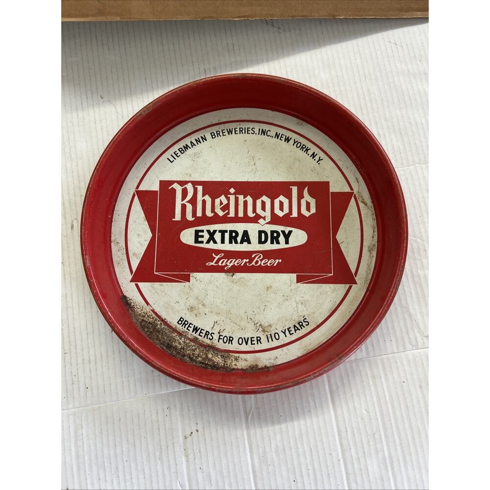 Vintage Metal 12" Rheingold Extra Dry Lager Beer Serving Tray